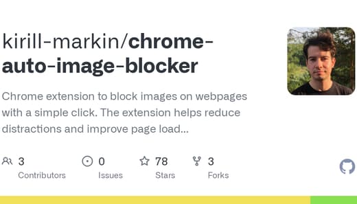 chrome-auto-image-blocker: Chrome extension to block images with one click