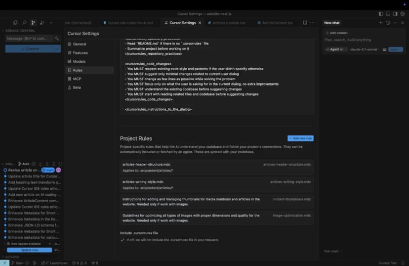قواعد محددة السياق في قسم قواعد المشروع